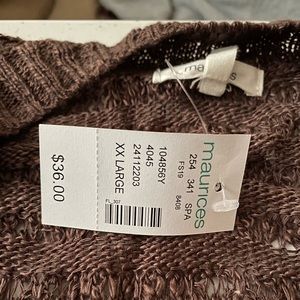 Maurice’s brown cardigan brand new